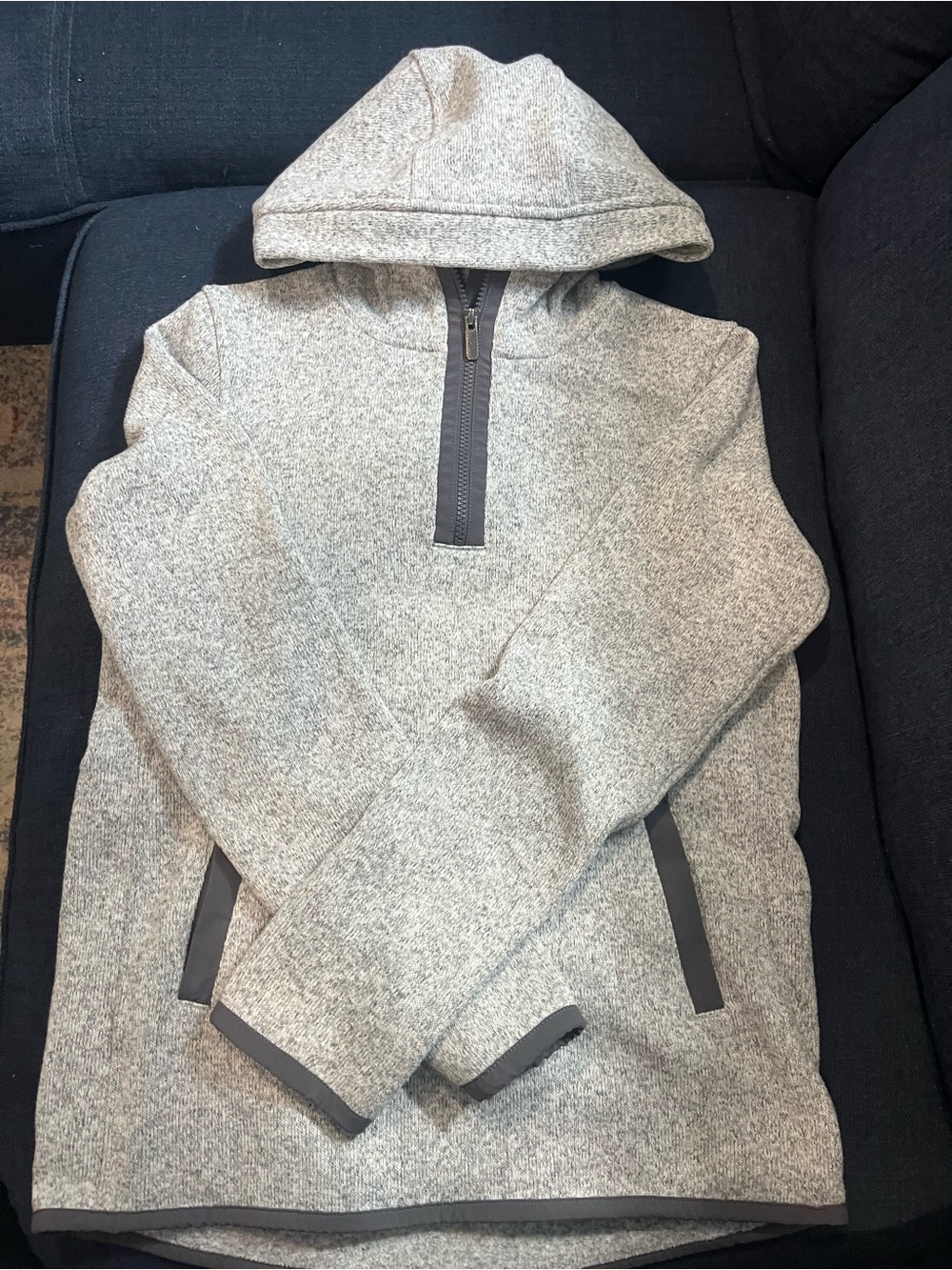 lululemon athletica Heather Gray Half-Zip Hooded Pullover